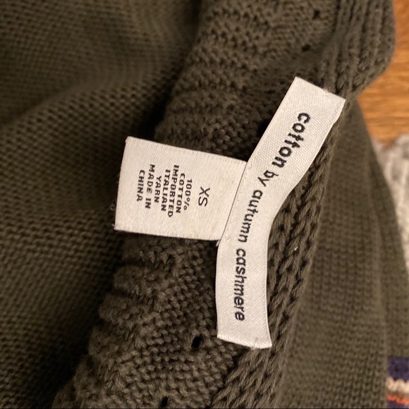 Cotton By Autumn Cashmere Olive Aztec Cardigan - Picture 6 of 6